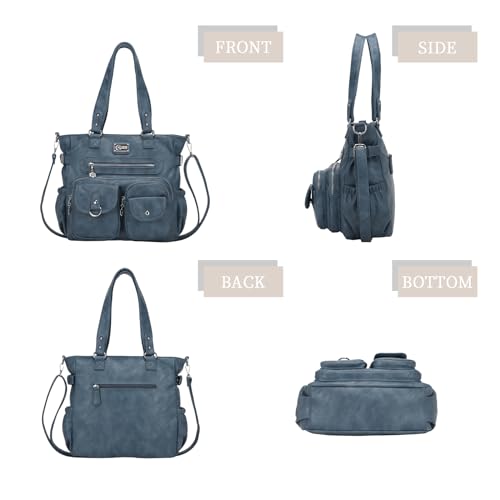 Image of KL928 Large Purses for Women Shoulder Bag Tote Handbags Stylish Vegan Leather Hobo Bags Ladies, A-Black-4 | Large