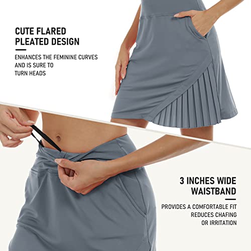Image of MoFiz Women's 20 inch Knee Length Golf Skorts Athletic Skirts Summer Casual Active Workout Sports Tennis Skirt with 4 Pockets