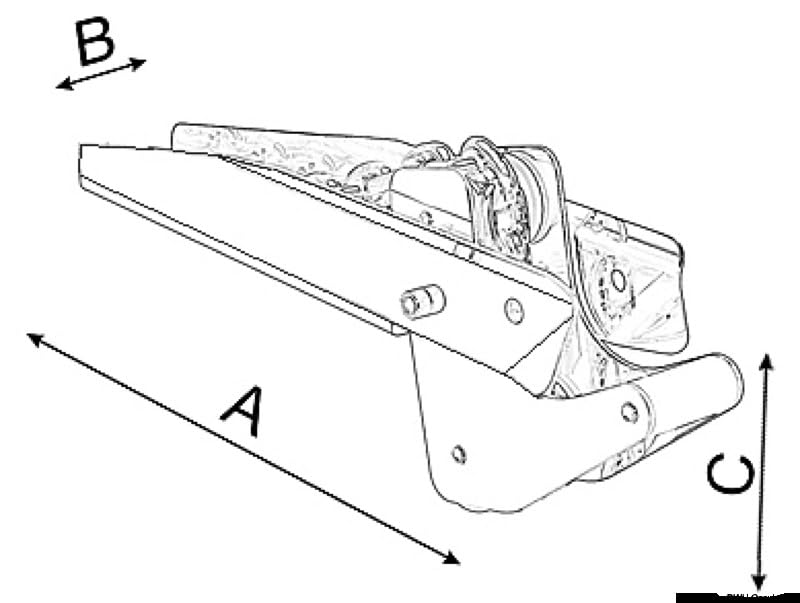 Musone di prua a ribalta leggero Compact 300 mm universale per tutti i tipi di ancora 01.333.10