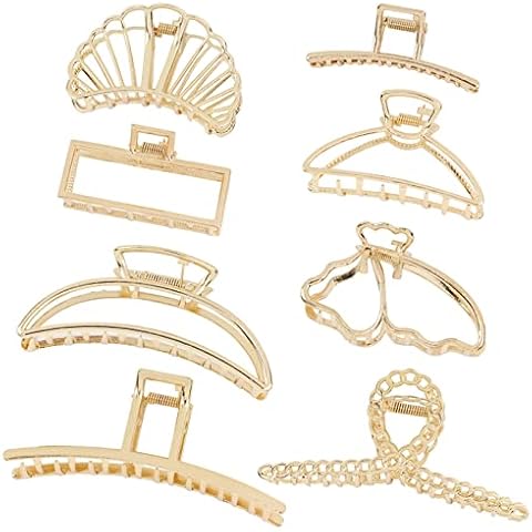 Cinaci 8 Pack Decorative Gold Hair Claws Cover