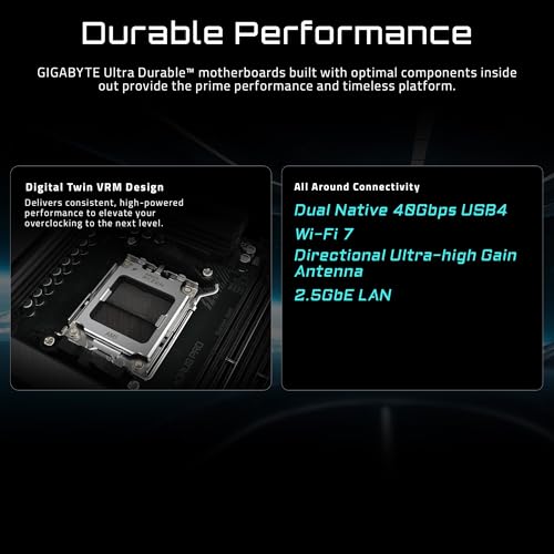 GIGABYTE X870E AORUS PRO AM5 LGA 1718, ATX, DDR5, 4X M.2, PCIe 5.0, USB4, Wi-Fi 7, 2.5GbE LAN, EZ-Latch, Q-Flash - Scheda madre - Immagine 2