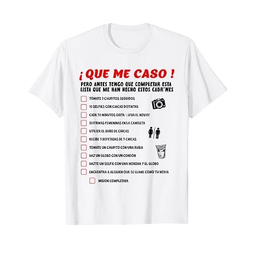 Hombre Despedida Soltero Reto Lista Petición Novio Prueba Camiseta