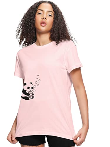 Image of Bewakoof Women's 100% Cotton Typography Boyfriend Fit Half Sleeve Round Neck T-Shirt | Casual wear | Streetwear | Oversized Tshirt for Woman Cotton| Baggy