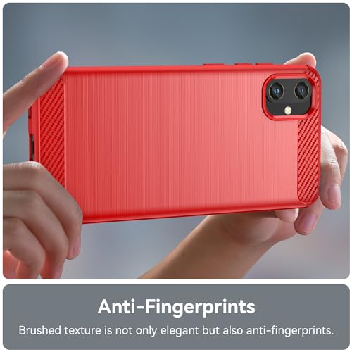 Aikcks for Samsung Galaxy A05 Phone case, Shockproof, Scratch Resistant Carbon Fiber Jacket, Soft TPU,for Galaxy A05 case (Red) - image 5