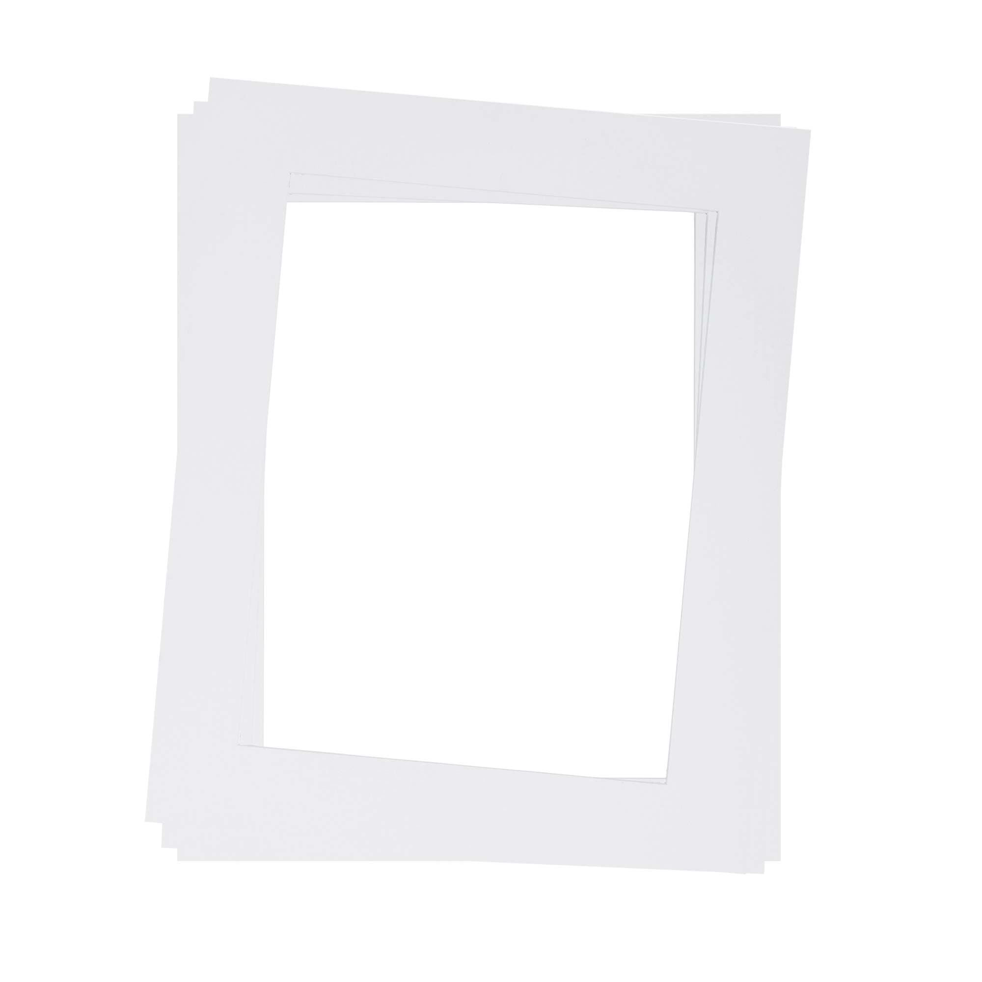 Lot de 3 passe-partout 60 x 80 cm pour l'extérieur 50 x 70 cm - Sans acide - Carton blanc crème - Découpe biseautée à 45° - Protection des images et photos