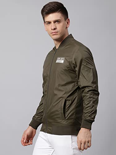 Image of Dennis Lingo Men's Solid Long-Sleeve Polyester Regular Fit Shell Jacket - Waterproof, Lightweight, Casual Winterwear for Men