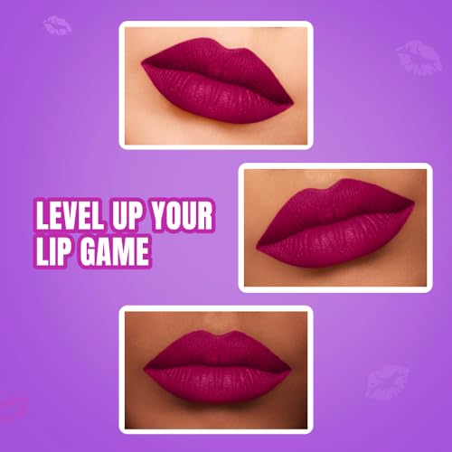 Image of Elle 18 Color Pops Matte Lipstick, Berry Tea, Moisturising Bullet Matte, with Vitamin E, Highly Pigmented, Infused with Jojoba Oil and Shea Butter | 4.3 g (Pack of 2)