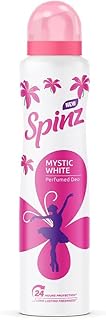 SpinZ Mystic White Perfumed Deo For Women, With Fresh Lily Aerosol Fragrance For Long Lasting Freshness And 24 Hours Protection From Odour Causing Bacteria, 200Ml