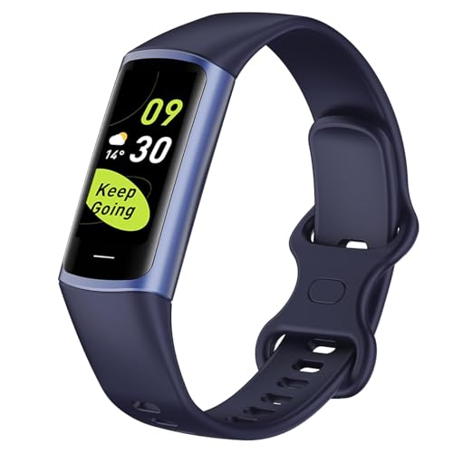 Image of Cubonic New Health Fitness Tracker Watch C68 Smart Bracelet with 1.1 Inch AMOLED Screen Heart Rate Monitor Calories Call Reminder -Blue