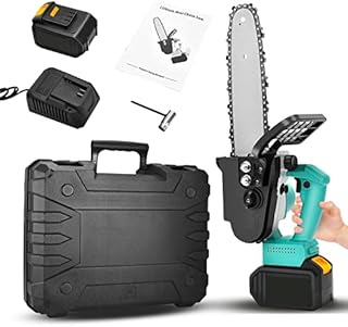 Electric Chainsaw, TTLIFE 12Inches 21V 5Ah Cordless Chainsaw Battery Powered 900W, Small Portable Handheld Cordless Chainsaw for Garden Trees, Wood Cutting, Branch Pruning Shears, Battery and Charger