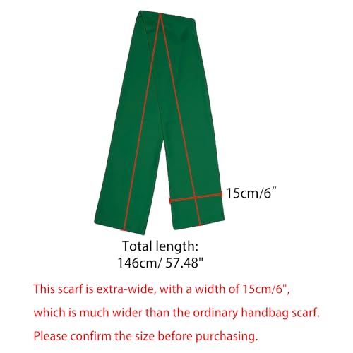 Allegra K 6" Extra-Wide Silky Solid Color Long Scarves Ribbon Neckerchief Neck Wraps for Women3