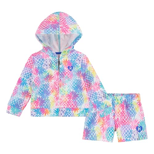 Hurley Zip Up Hoodie and Shorts 2-Piece Outfit Set