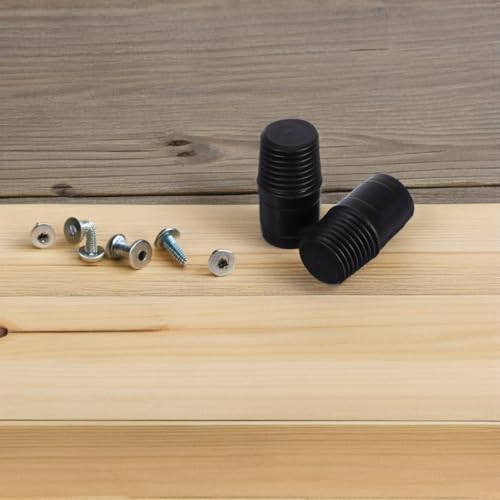 Abaodam 2 Stück Verlängerungsstangenadapter mit Europäischem Gewinde Metall Verbindungsstück für Mopp und Besenstiele Robust und Kompatibel für Teleskopstangen Schwarz