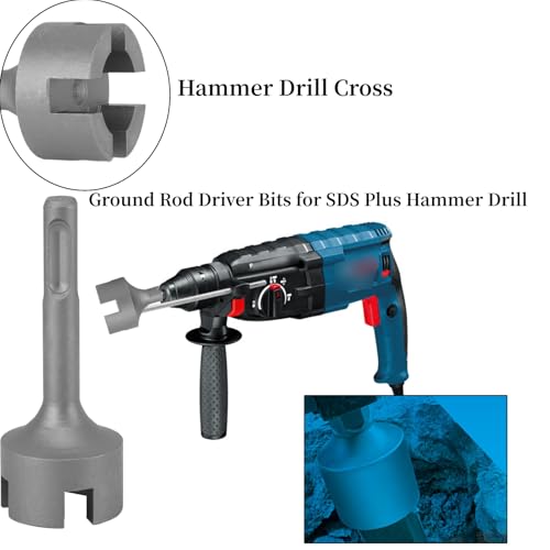 SDS Plus Tournevis De Tige De Terre Pour Tous Les Marteaux Perforateurs SDS Plus En Acier Robuste SDS Plus Douille Pour Marteau Perforateur Rotatif (19 Mm