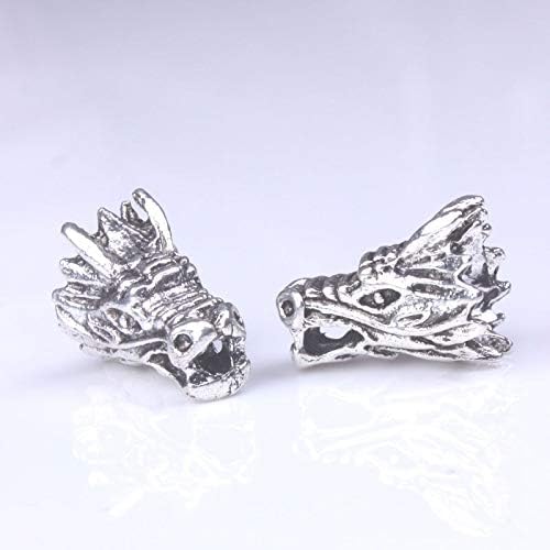 Calvas 10 unids/lote Tibetano Plata Dragón Cabeza Espaciador Perlas Suministros para Fabricación de Pulseras Metal Hallazgos Venta al por mayor