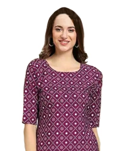 Image of Women's Straight Fit Printed Crepe Kurta, Casual Wear Kurti Design No 170