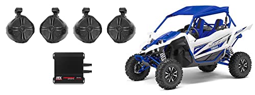 Rockville Bundle: Parlantes marine 8" 300W con amplificador