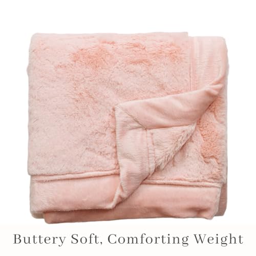 Image of Saranoni Luxury Receiving Blankets for Babies | Ultra-Soft Lush and Boutique Quality Baby Blanket | Peach Blush - 40 inch x 30 inch