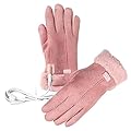 Kisangel 2 Sets USB Heated Gloves Hand Warmers Rechargeable Work Gloves Winter Gloves Recharge Hand Warmer Electric Heated Gloves Winter Women Suede Gloves Leather Outdoor Sports Gloves ski