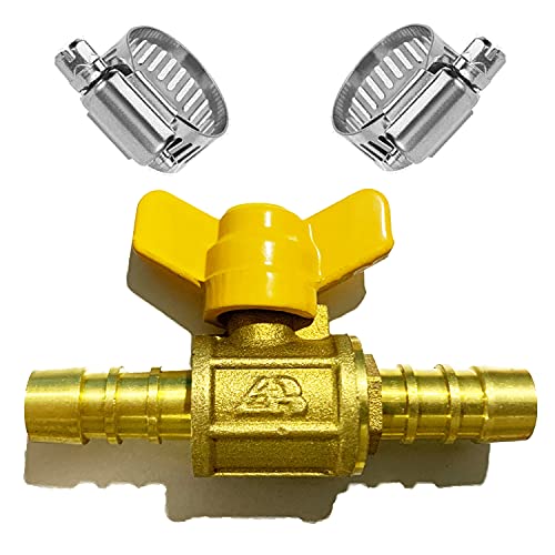 Da by Two-Way Hose Valve Hose Barb Ball Valve (for Hose ID 10 mm-11 mm)