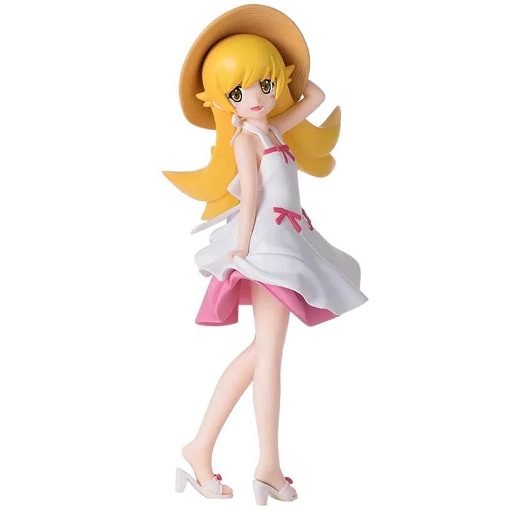 Jiumaocleu Oshino Shinobu Figure, 20cm School Uniform Style Anime Figurine 1/7 Sacle Shinobu Statue Original Painting Figures Handmade Collectible Gifts for Fans