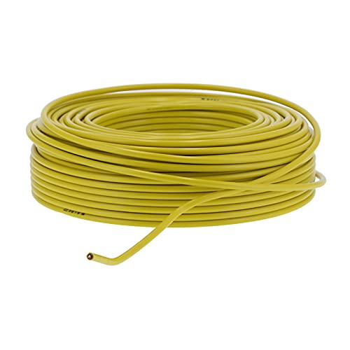 Yosoo Health Gear Cable Eléctrico Cable de Extensión de Cobre Revestido de PVC 100 M 1 X 10 mm² 7 Núcleos AC300 V 176 °F Redondo Amarillo Flexible para Electrodomésticos Pequeñas Herramientas Uso en