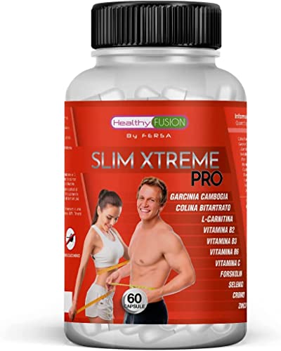 Healthy FUSION Dimagrante con Garcinia Cambogia, bruciagrassi, termogenico e riduttore dell'appetito, elimina i chili e il grasso accumulato, 60 capsule