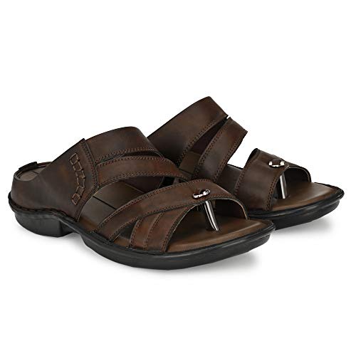 Image of Men's Sleeper Brown Slipper-10 Kids UK (5001)