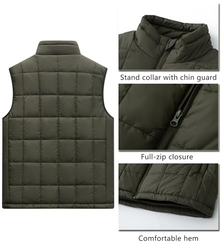 Image of Vcansion Men's Outdoor Quilted Puffer Vest Stand Collar Lightweight Down Sleeveless Jacket Padded Vest