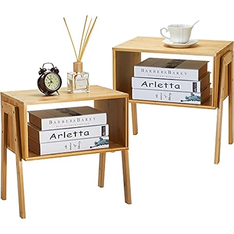 Pipishell Bamboo Stackable End Tables Cover
