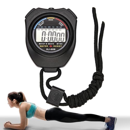 Montre de comptoir temporel, Montre Sport Portable,Time Counter Home Gym Fitness Watch | Grande Date d'affichage d'horloge Horloge de la chronométrage avec Longe pour Les étudiants,