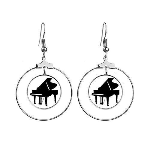 Boucles d'oreilles pendantes musique classique métal argent cadeau idéal