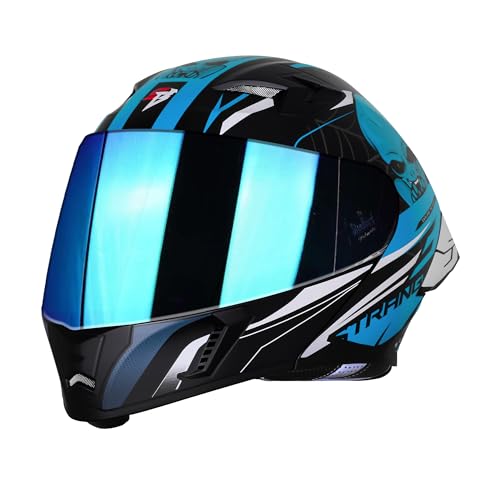 Image of Steelbird SBA-20 Strange ISI Certified Flip-Up Graphic Helmet for Men with Inner Silver Sunshield
