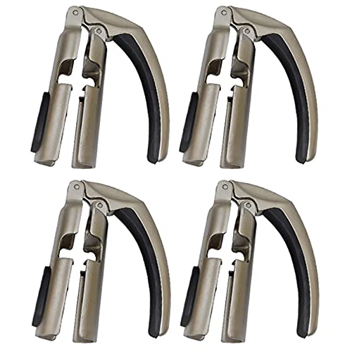 Lot de 4 bouteilles de champagne - Tire-bouchon pour le vin mousseux, les bouteilles de vin, les bouchons de vin