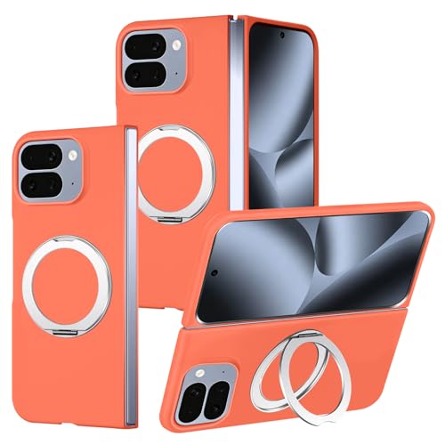 Google Pixel 10 Pro Fold �P�[�X �����O�t�� MagSafe�Ή� MagSafe�Ή� PC + TPU �s�N�Z�� 10 Pro Fold �X�}�z�P�[�X �ϏՌ� ���傤���� �X�^���h�@�\ 360°��]�\ �X�}�z �L�b�N�X�^���h ����