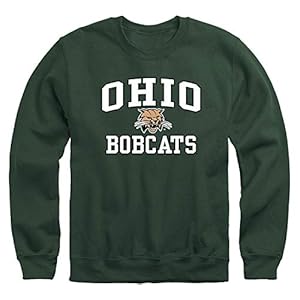 Barnesmith Ohio University Bobcats Adult Unisex Crewneck Sweatshirt, Heritage, Hunter Green, Medium