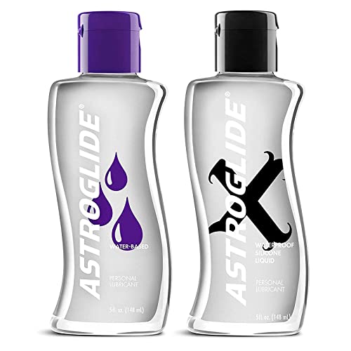 Astroglide Personal Lubricant Top-Sellers Combo Pack | Liquid 5 oz. & X Silicone 5 oz. | Water Based and Silicone Based Personal Lube | Sex Lube for Couples and Solo Astroglide Personal Lubricant Top-Sellers Combo Pack | Liquid 5 oz. & X Silicone 5 oz. | Water Based and Silicone Based Personal Lube | Sex Lube for Couples and Solo