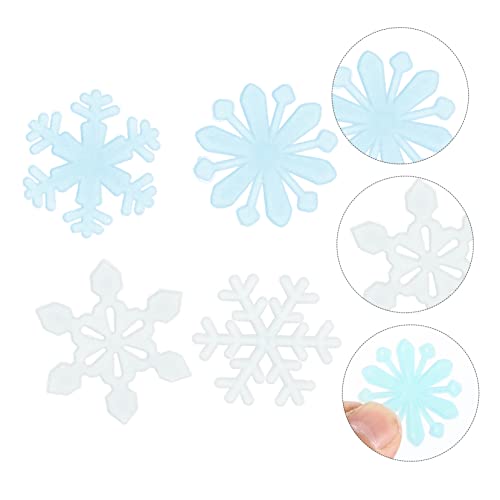 VOSAREA 200pcs Stickers Fluorescentes Copos de Nieve Navidad miniatura 3