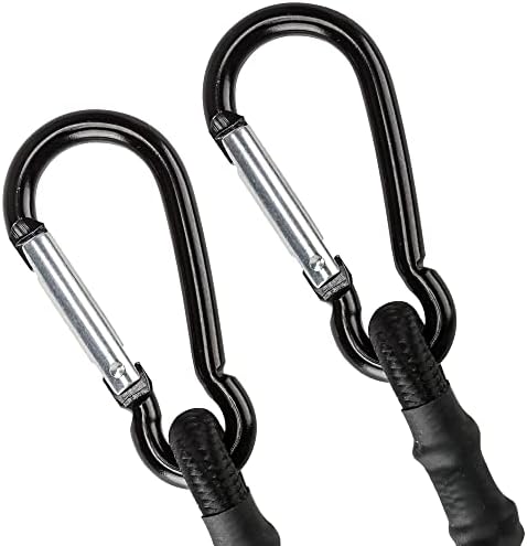 Lanlord Latex Black Heavy Duty Outdoor Bungee Cord Tight Loop Buckle (BlackBC20Inch2Pcs)