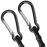 Lanlord Latex Black Heavy Duty Outdoor Bungee Cord Tight Loop Buckle (BlackBC20Inch2Pcs)