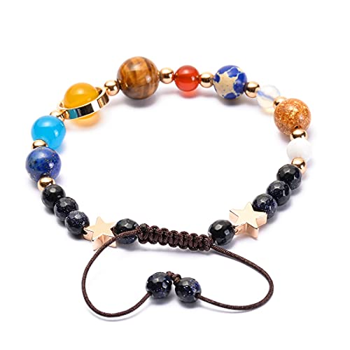Solar System Galaxy Bracelet - The Eight Planets Guardian Star Lava Rock Stretch Yoga Chakra Aromatherapy Essential Oil Diffuser Bracelet for Men & Women4