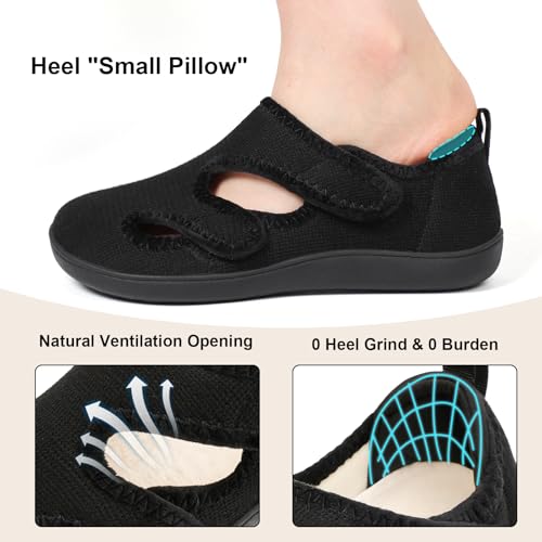 Scurtain Womens Slippers Wide Diabetic Shoes Comfy Neuropathy Bunion Recovery Shoes Casual Walking Shoes Indoor Outdoor Slippers4