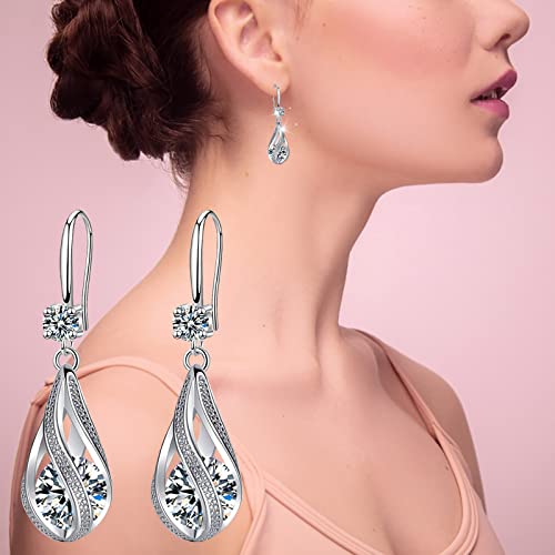 925 Sterling Silver Drop Earrings for Women Trendy Gold Hypoallergenic Dangle Earrings Wedding Earrings Jewelry for Brides2
