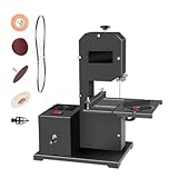 ■【COUPE DE PRÉCISION】La table de cette scie à ruban permet des réglages rapides et offre une profondeur de coupe de 90 mm, idéale pour une grande variété de projets, notamment les coupes droites, courbes et en arc de cercle, sur différents matériaux comme le bois, l'acrylique et la mousse.