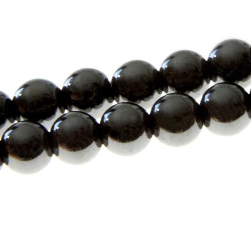 Lot 50 Perles Shamballa Hématite 8 mm