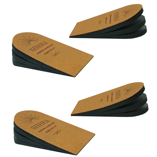 SIIHEA Adjustable Heel Lifts for Shoes, 1/4'' Height Increase Insoles for Achilles Tendonitis, Heel Pain, Leg Length Discrepancy, Plantar Fasciitis, Shoe Lifts Men, Women (Brown, Medium (2 Pairs))