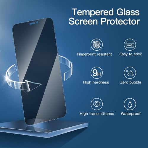 Image of Elzzi Privacy Screen Protector for iPhone Xr, Anti-Spy Shatterproof Borderless Tempered Glass 9H Hardness Bubble Free Anti-Glare Case Friendly