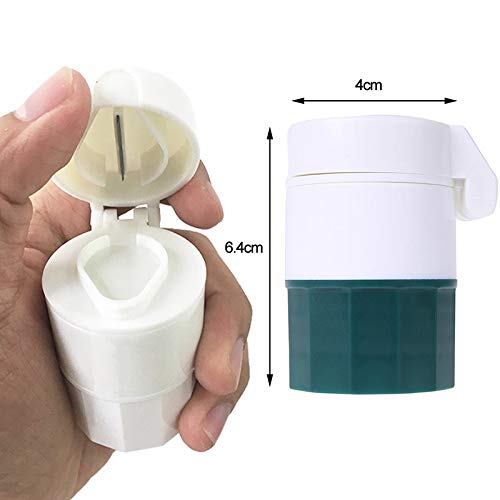 KAIXIANG 4 em 1 Estojo de comprimidos portátil com 4 camadas de cortador de comprimidos para armazen