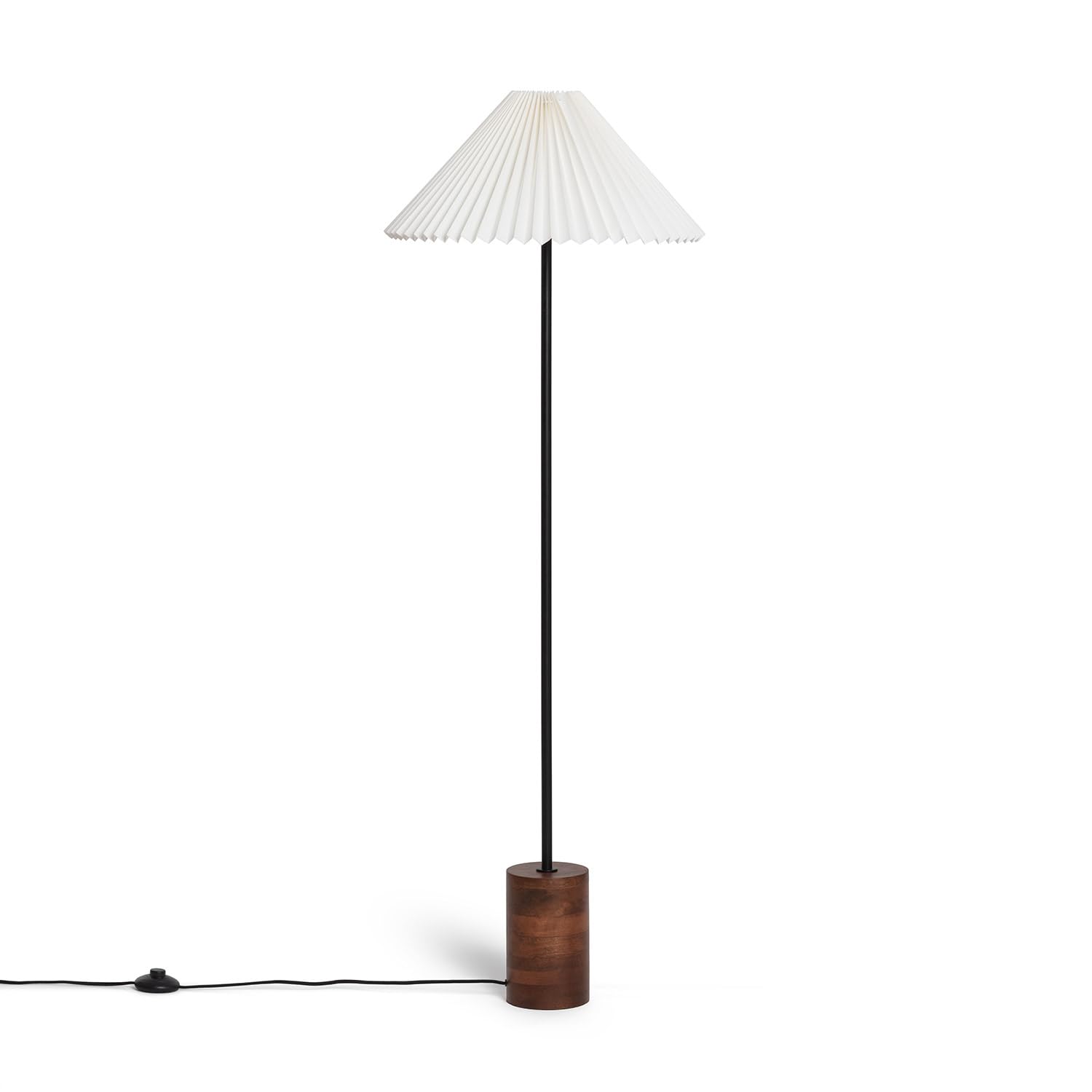 Lámpara de Pie Madera Leonessa Blanco Roto | CasquilloE27