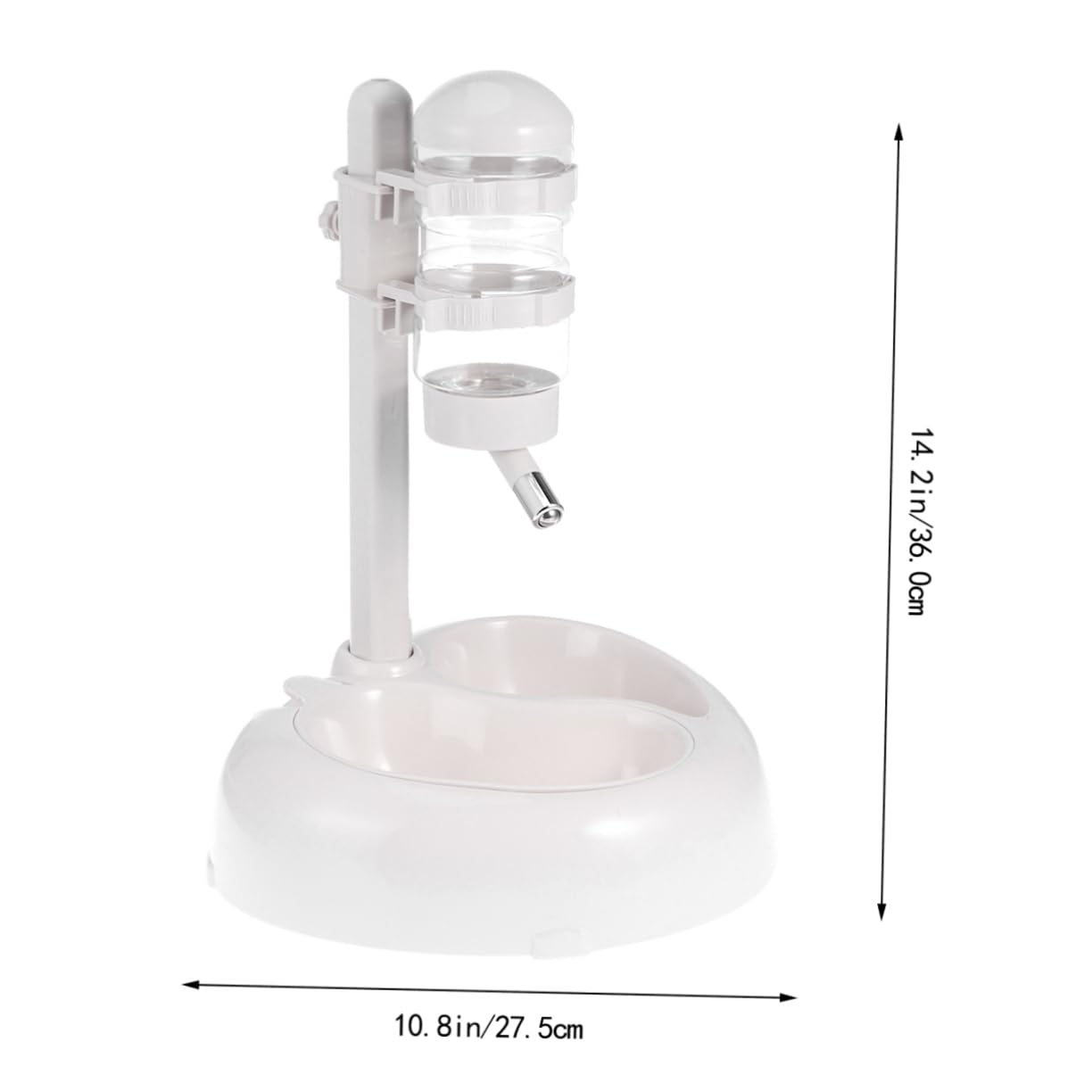 INOOMP Distributore Automatico Bianco per Gatti e Cani in Plastica Design Rotante e Vaschetta Antigoccia, Distributore D'acqua Sospeso per Animali Domestici